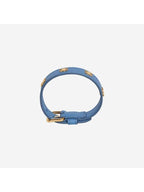 CELINE Triomphe Gold Finish Leather Bracelet Blue