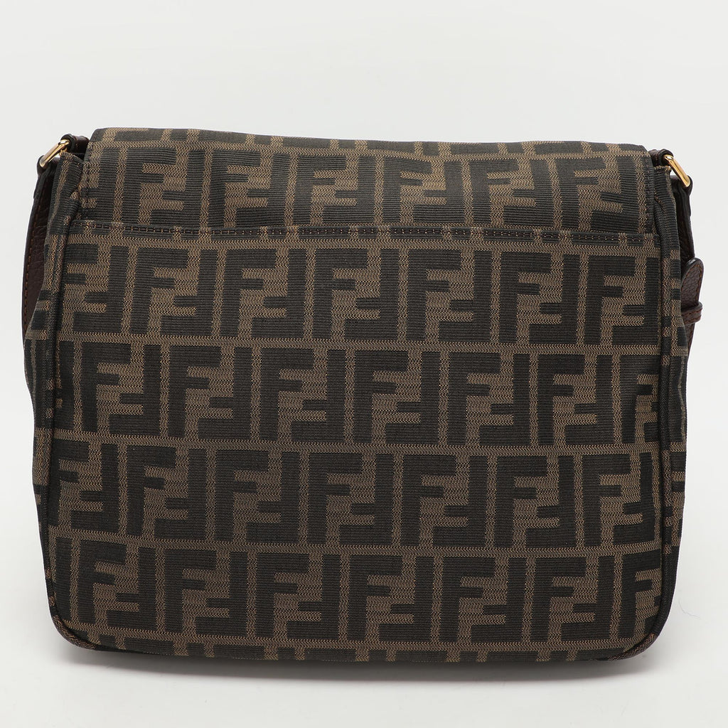 Fendi Zucca Canvas Flap Crossbody Bag