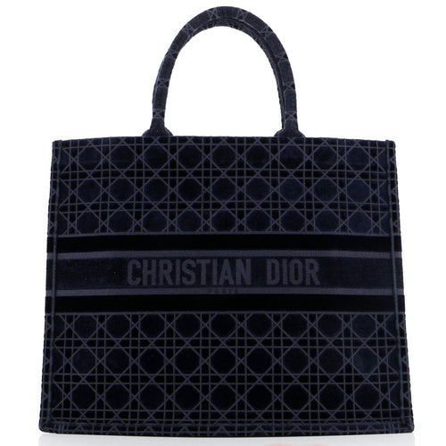 Dior Book Tote Cannage Embroidered Velvet Large
