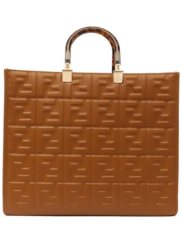 Fendi Sunshine FF Logo Medium Tote Bag Brown