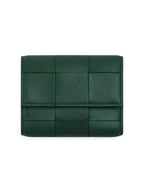 Bottega Veneta Cassette Tri-Fold Zipper Half Wallet Emerald Green