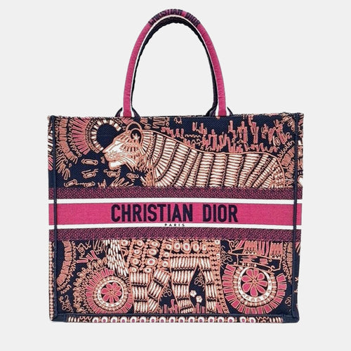 Dior Christian Multicolor Canvas Book Tote Bag