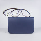 Hermes calf Leather Message Bag H020 dark blue silver