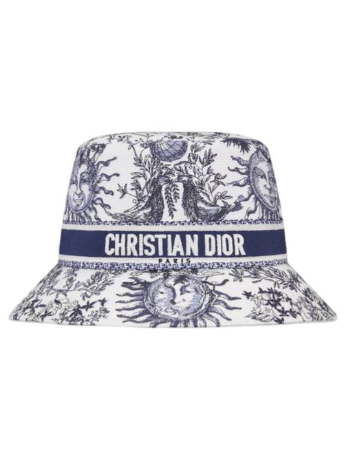 D Bobby Small Brim Bucket Hat White Navy Dior