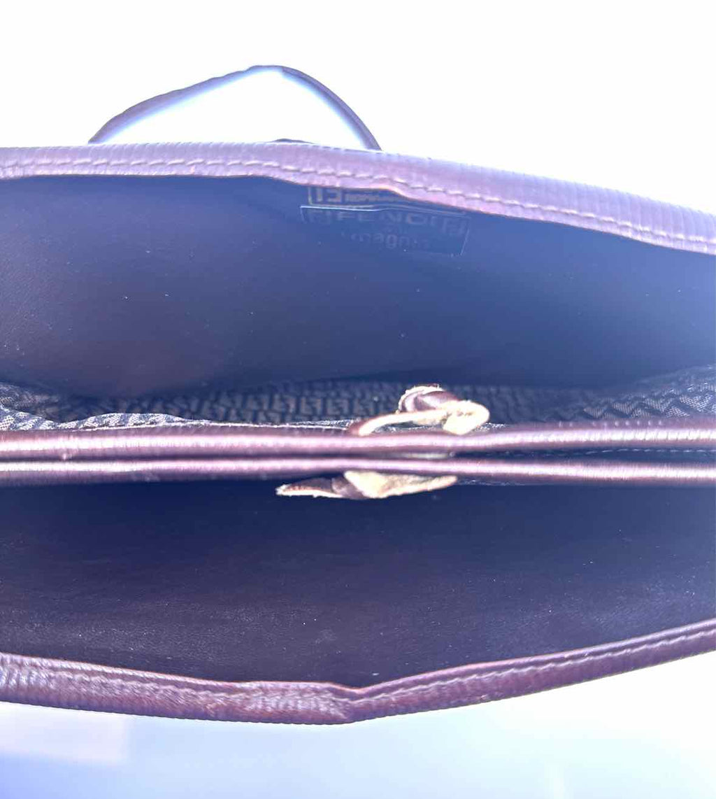 FENDI Brown Leather Monogram Handbag