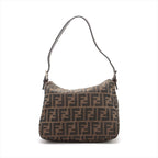 Fendi Zucca Canvas x Leather Shoulder Bag Brown
