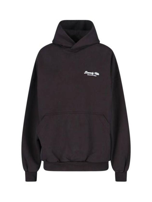 Balenciaga Beverly Hills Embroidered Hoodie Black