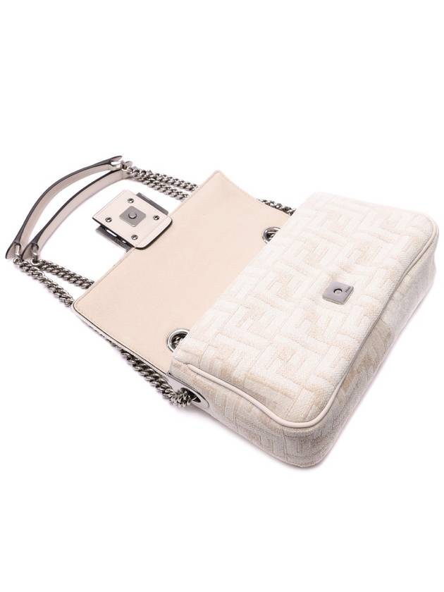 Fendi Baguette Chain Medium Shoulder Bag White