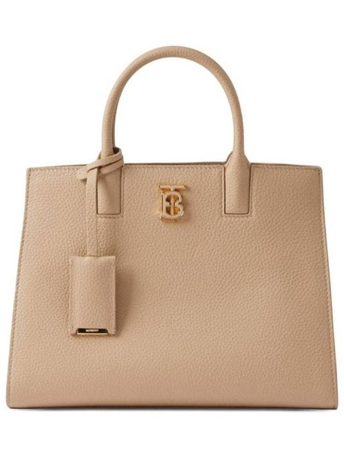 Burberry Mini Frances Leather Tote Bag Beige