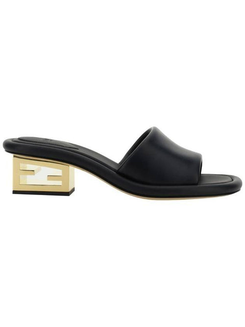 Fendi FF Baguette Motif Nappa Leather Sandals Black