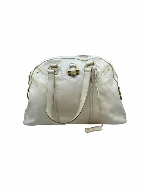 YVES SAINT LAURENT Tribute White Leather Solid Handbag
