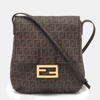 Fendi Zucchino Coated Canvas Flap Messenger Bag