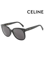 CELINE Eyewear Logo Round Acetate Sunglasses Black