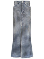 Balenciaga 23 fw Denim Skirt WITH Back Logo Patch 744975TNW014974 B0650497487
