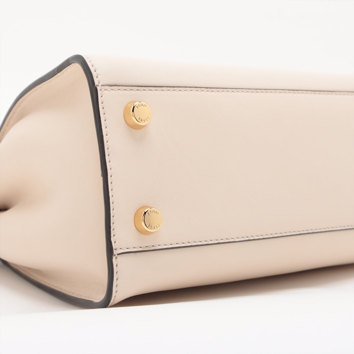 Fendi Peekaboo Essential Leather 2WAY Handbag Beige 8BN302