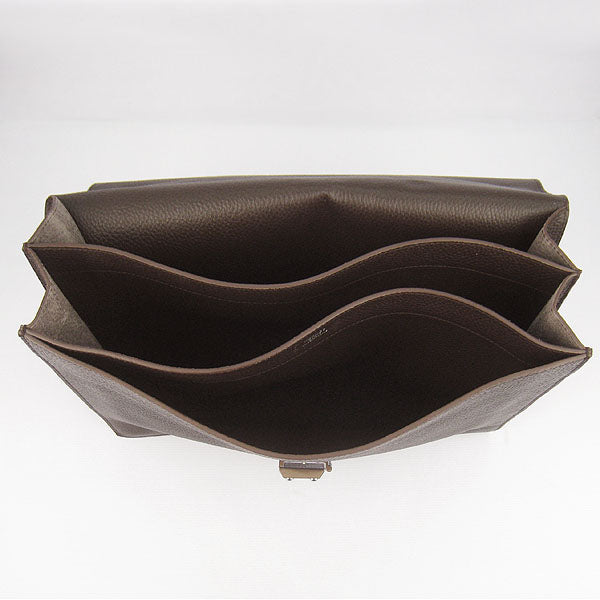 Hermes Briefcases 2813 Unisex Briefcase Coffee
