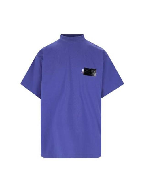 Balenciaga Gaffer Political Campaign Short Sleeve T-Shirt Blue