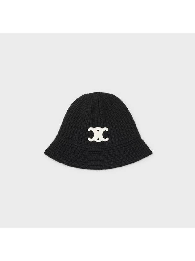 CELINE Seamless Cashmere Bucket Hat Black