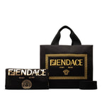 Fendi  Versace Fendace La Medusa Torta Bag 2WAY 8BH395 Black Canvas  Fendi