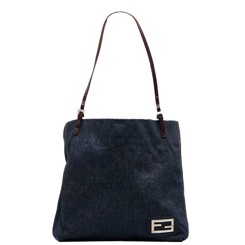 FENDI FENDI 26633 Shoulder Bag Canvas/Laser Indigo Blue Ladies Fender