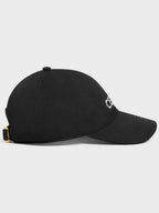 CELINE Embroidered Logo Cotton Ball Cap Black