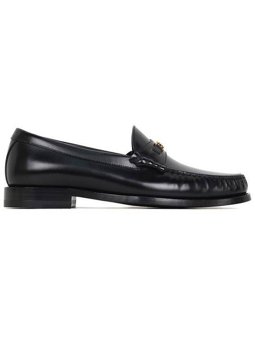CELINE Luco Triomphe Polished Bull Loafers Black