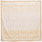 Fendi Beige Monogram Cotton Square Scarf