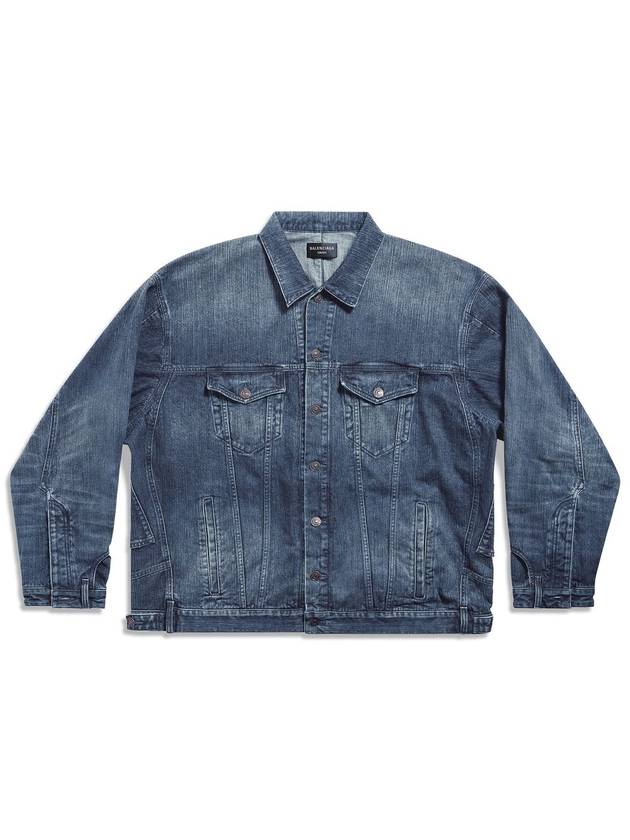 Balenciaga Men's Deconstructed Denim Jacket Dark Blue