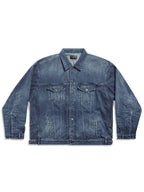 Balenciaga Men's Deconstructed Denim Jacket Dark Blue