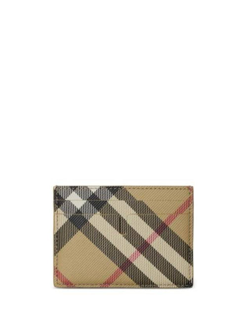 Burberry Check Card Case Wallet Beige