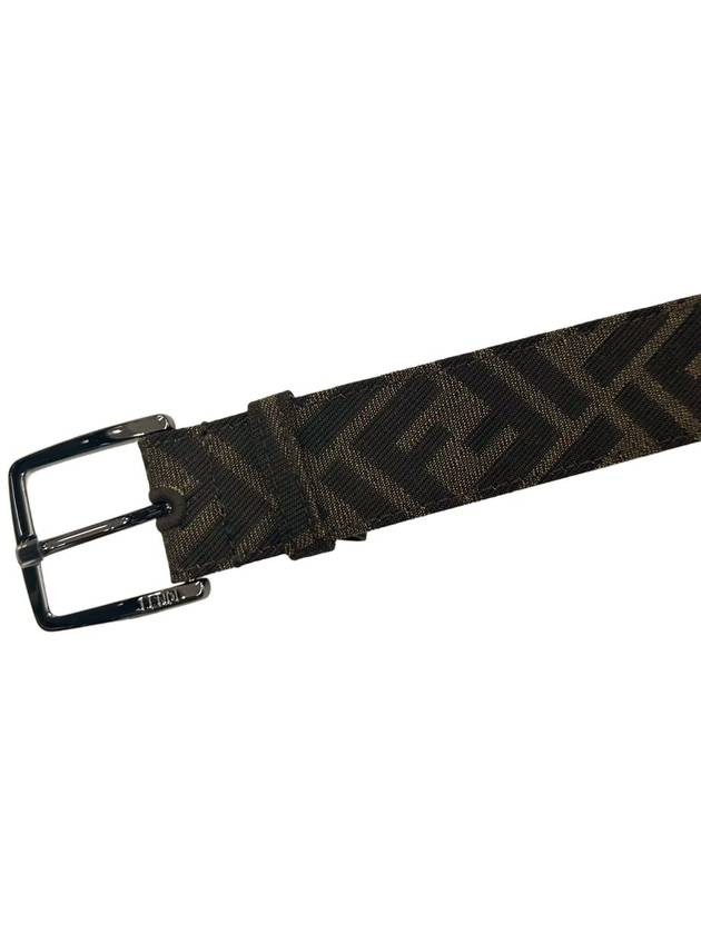 Fendi Embroidered Canvas Belt Brown