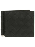 Bottega Veneta Intrecciato Money Clip Half Wallet Black