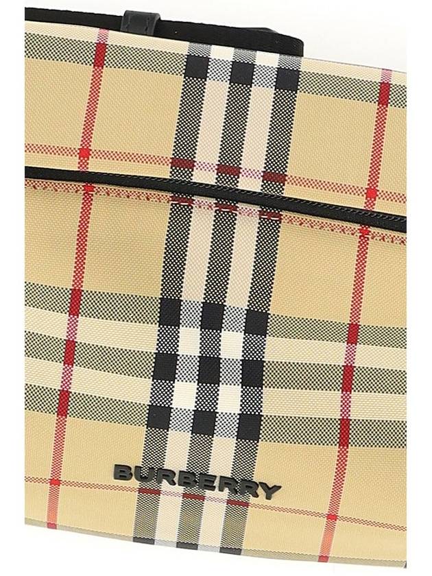 Burberry Sonny Embossed Logo Check Belt Bag Beige