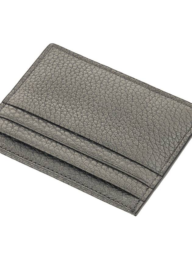 Fendi FF Baguette Logo Leather Card Wallet Grey
