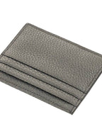 Fendi FF Baguette Logo Leather Card Wallet Grey