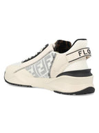 Fendi Flow FF Motif Leather Low Top Sneakers White