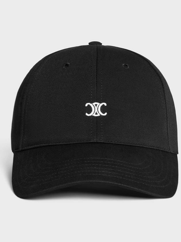 CELINE Eyewear Triomphe Embroidery Cotton Ball Cap Black