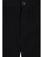 Balenciaga Pinstripe Pleats Front Straight Pants Black