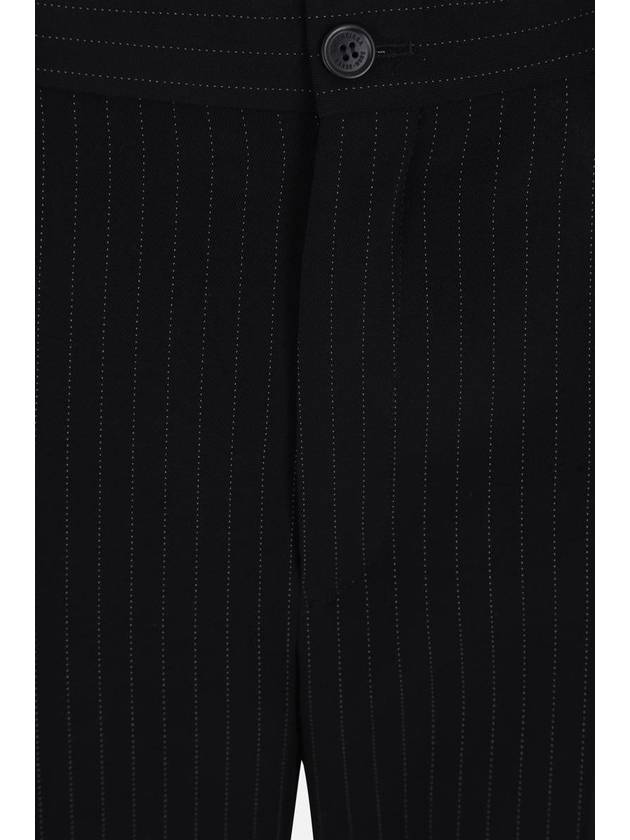 Balenciaga Pinstripe Pleats Front Straight Pants Black
