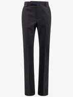 CELINE Striped Wool Flare Slacks Black