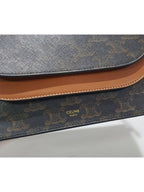 CELINE Triope Canvas Wallet On Strap Clutch Crossbody Bag