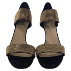 Dior Stud Embellished Couture Choc Ankle Strap Sandals in Black Suede