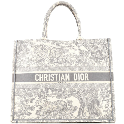 Dior Book Tote Embroidered Canvas Large