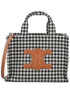CELINE Triomphe Small Tote Bag White Black