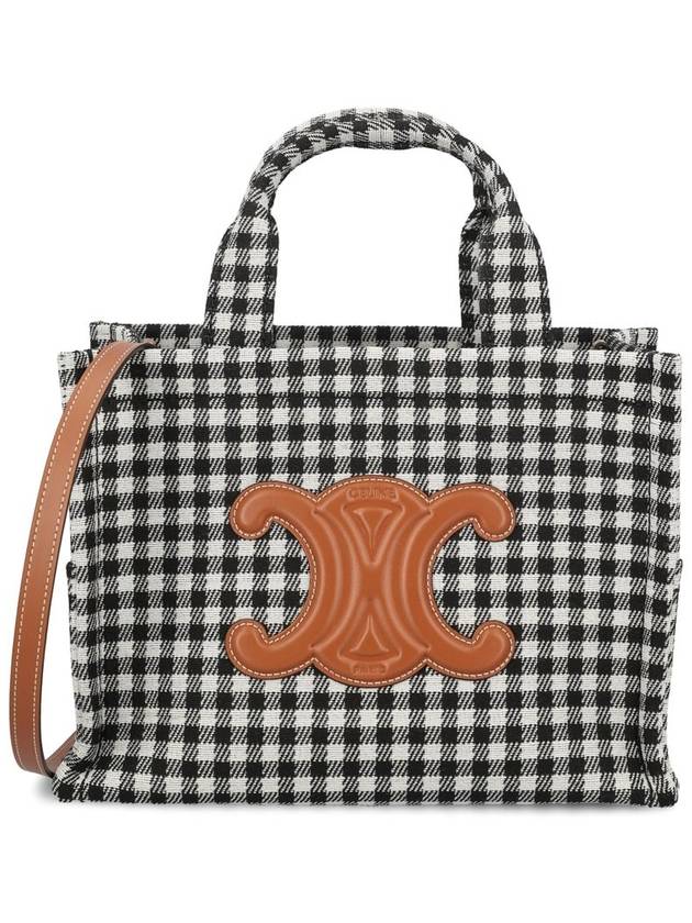 CELINE Triomphe Small Tote Bag White Black