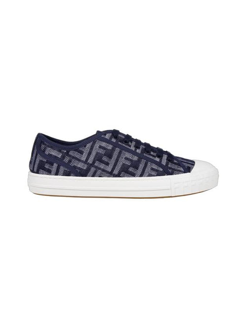 Fendi Domino FF Morty Denim Low Top Sneakers Blue