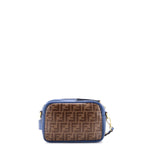 F is Fendi Logo Stamp Camera Bag Zucca Coated Canvas Small