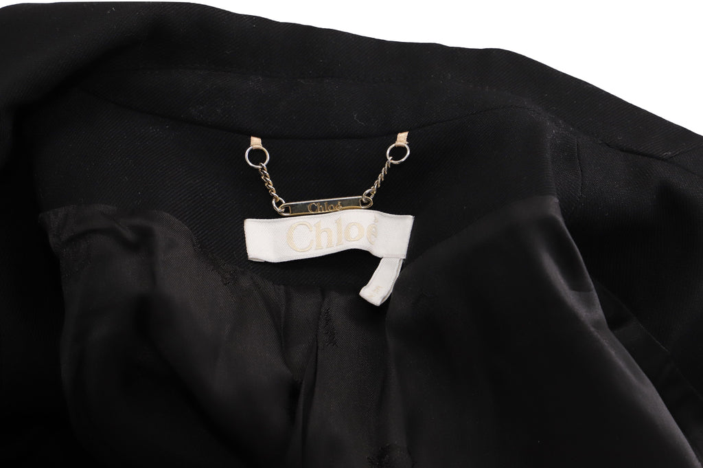 Chloe Blazer Jacket in Black Virgin Wool
