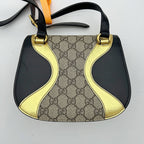 GUCCI GG Supreme Monogram Small Osiride Shoulder Bag Black Gold  2506222503