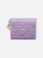Lady Cannage Small Lambskin Half Wallet Purple Dior